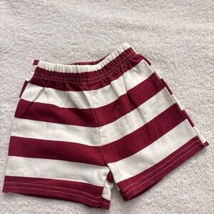 Chick Pea Kids Shorts in Burgundy and White